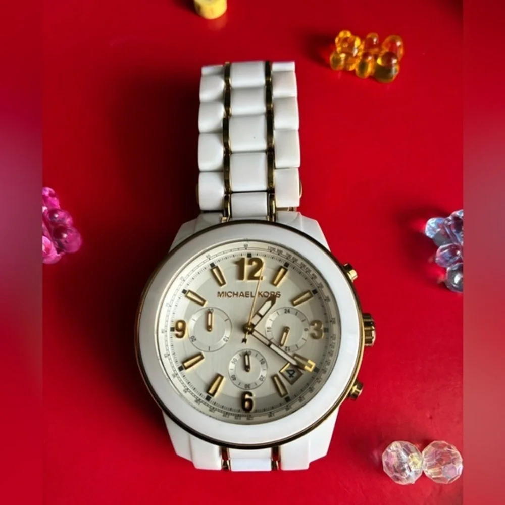 Michael Kors White and Gold Women's Watch